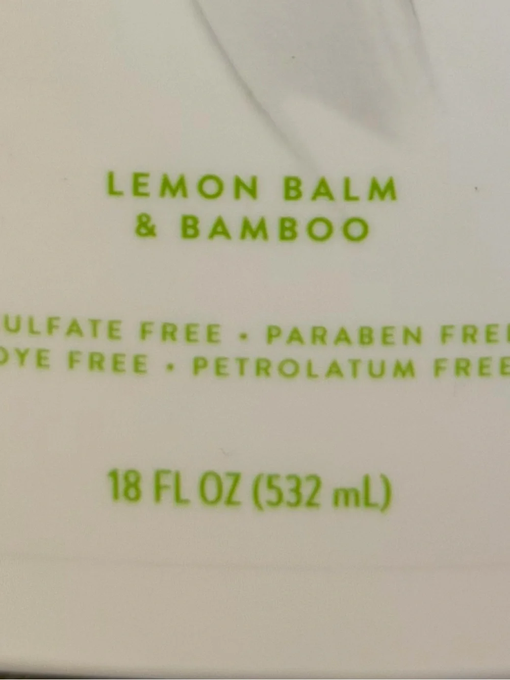 Native Lemon Balm & Bamboo Body Wash (White/Green)